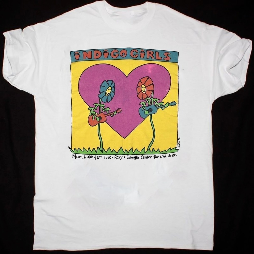 Indigo Girls 1990 Tour Tshirt 90S White Short Sleeve Tee Unisex